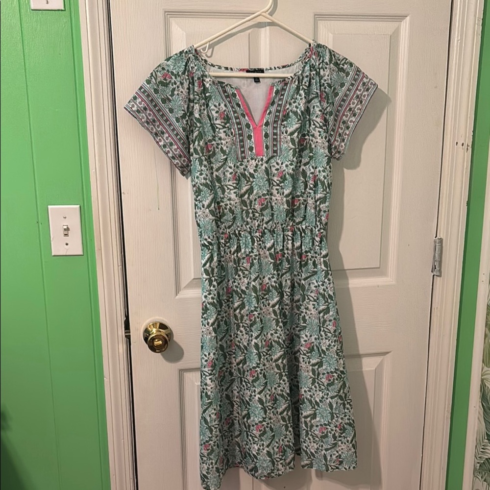 5/$50!!! Mix & Match! Like New! Talbots Green and Blue Casual Midi Sundress - Picture 1 of 8
